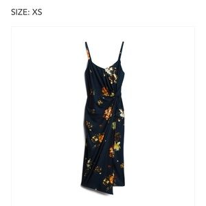Navy blue floral Spaghetti strap dress XS